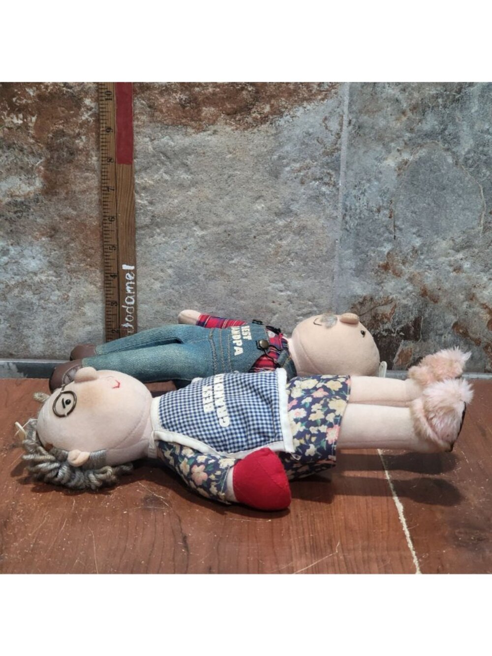 Vintage Peppy People Grandma Tillie & Grandpa Joe Plush Dolls 1998 - Picture 8 of 13